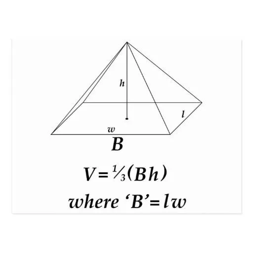 Volumen de una pirámide rectangular postal | Zazzle Volumen de una pirámide rectangular postal | Zazzle
