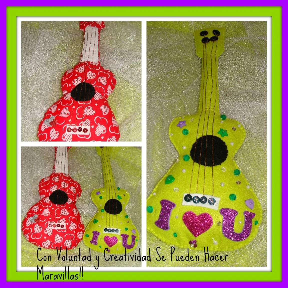 CON VOLUNTAD Y CREATIVIDAD SE PUEDEN HACER MARAVILLAS!: GUITARRA EN FIELTRO CON VOLUNTAD Y CREATIVIDAD SE PUEDEN HACER MARAVILLAS!: GUITARRA EN FIELTRO
