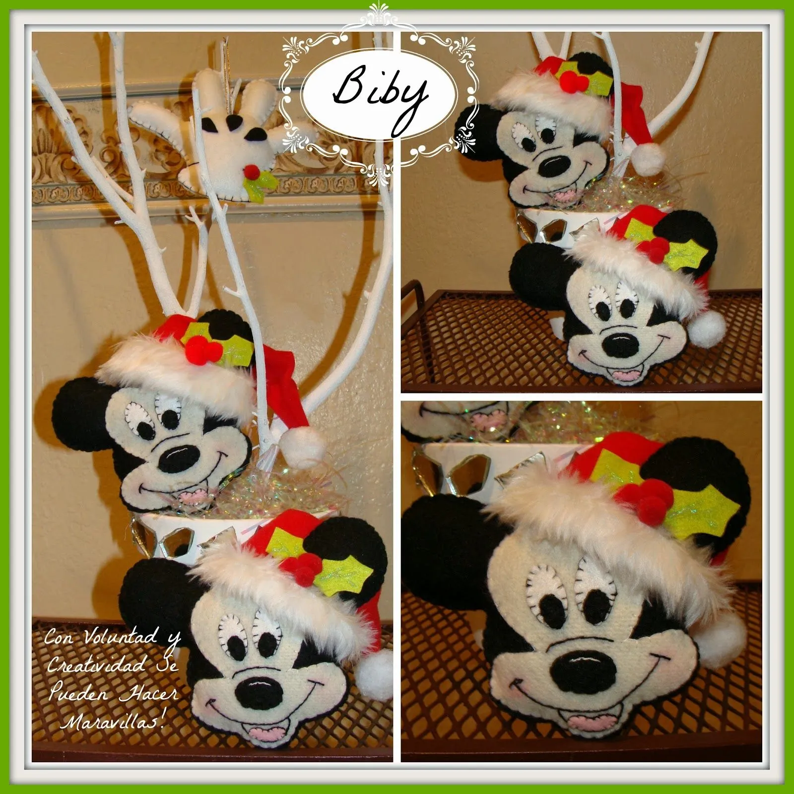 CON VOLUNTAD Y CREATIVIDAD SE PUEDEN HACER MARAVILLAS!: MICKEY NAVIDEÑO EN FIELTRO CON VOLUNTAD Y CREATIVIDAD SE PUEDEN HACER MARAVILLAS!: MICKEY NAVIDEÑO EN FIELTRO