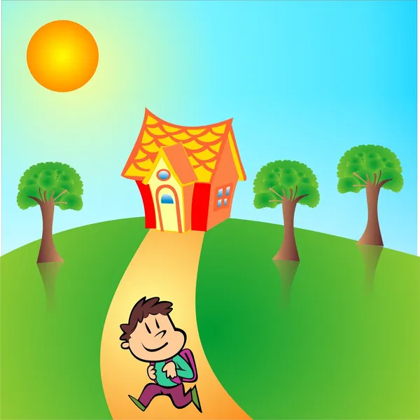 Volver a casa desde la escuela — Vector stock © muge35 #13711285 Volver a casa desde la escuela — Vector stock © muge35 #13711285