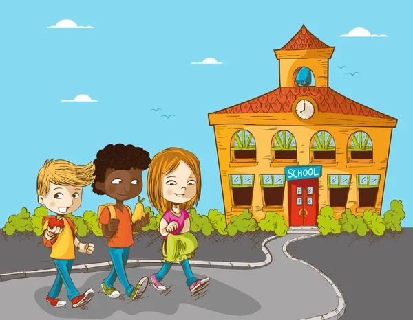 Volver a dibujos animados escuela Vectores de stock libres de ...