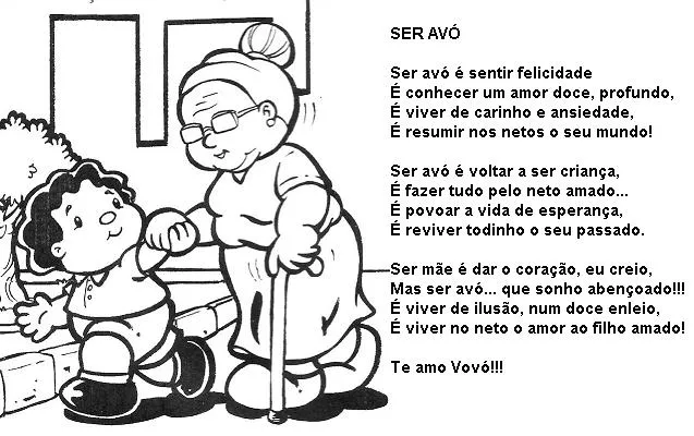 Cartões para Colorir e Imprimir - Vovó | Pra Gente Miúda Cartões para Colorir e Imprimir - Vovó | Pra Gente Miúda