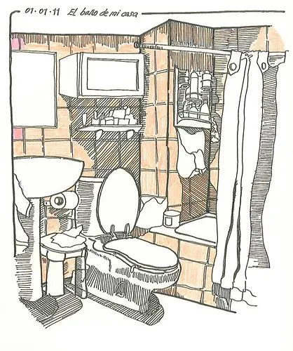 de vuelta con el cuaderno: Lugares de la casa. Baño