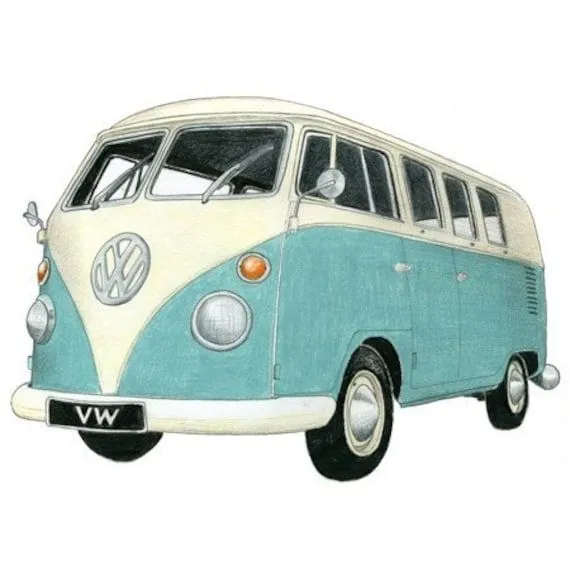 VW Camper Drawing Limited Edition Print by ChristineBerrie