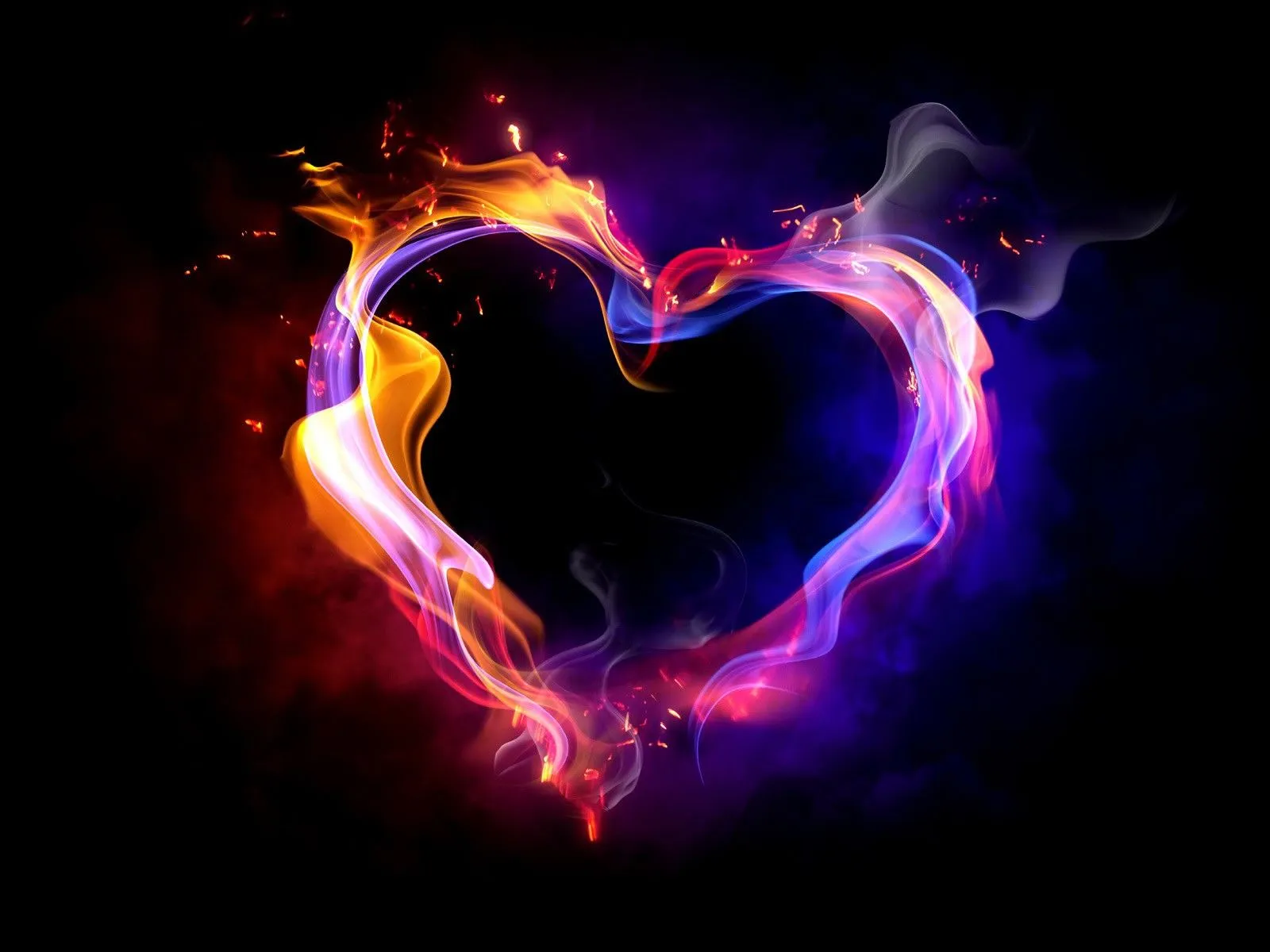 Wallpaper Corazón en Llamas