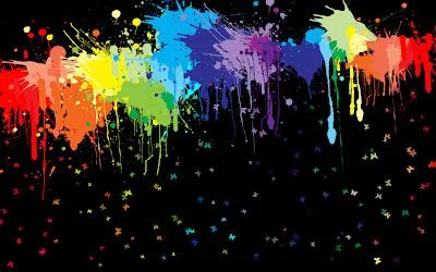 Foto Bazar: Rainbow Paint Splatters - arte digital - colores ...
