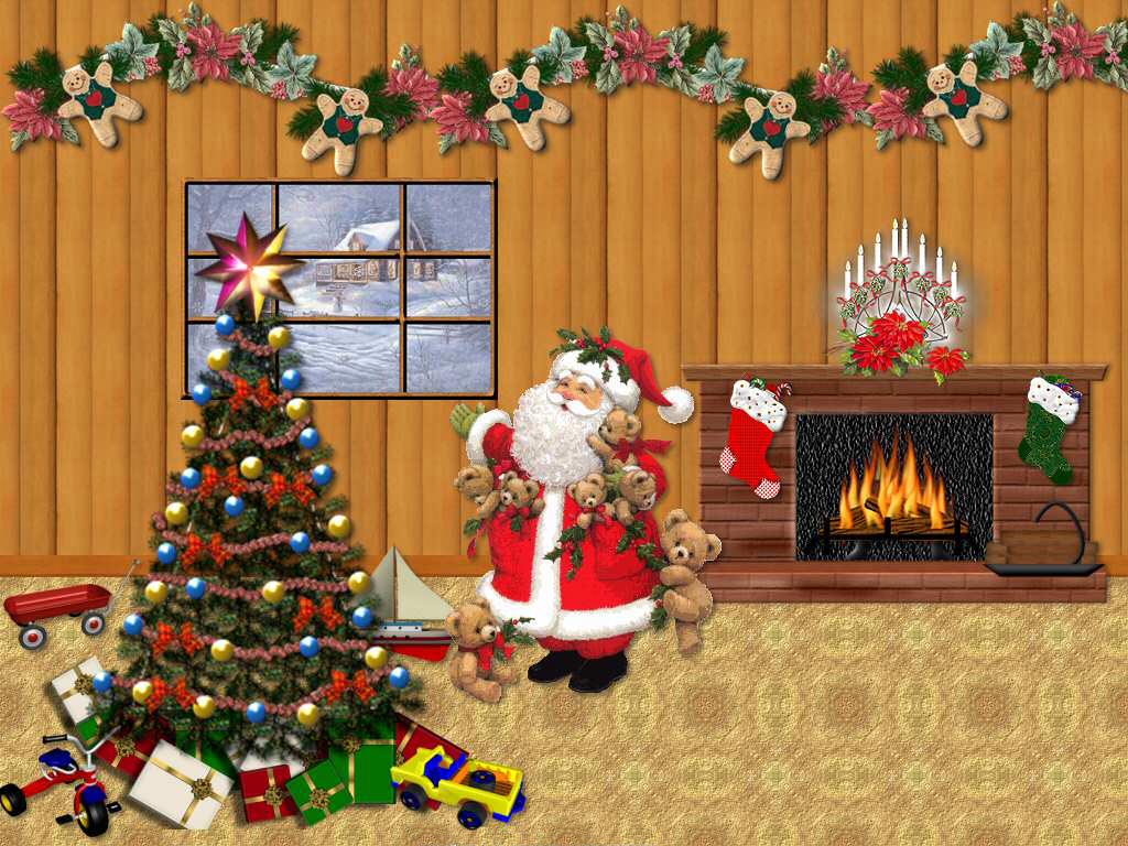 Wallpaper de Santa Claus junto al árbol de Navidad y consejos para ... Wallpaper de Santa Claus junto al árbol de Navidad y consejos para ...