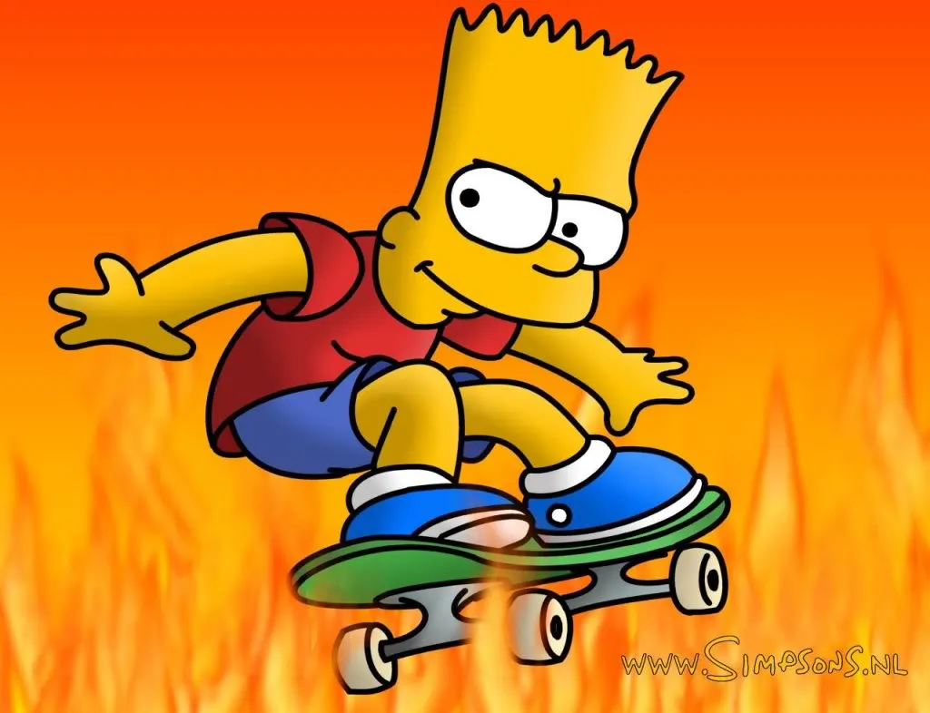Images For > Bart Simpson Skateboarding Drawing