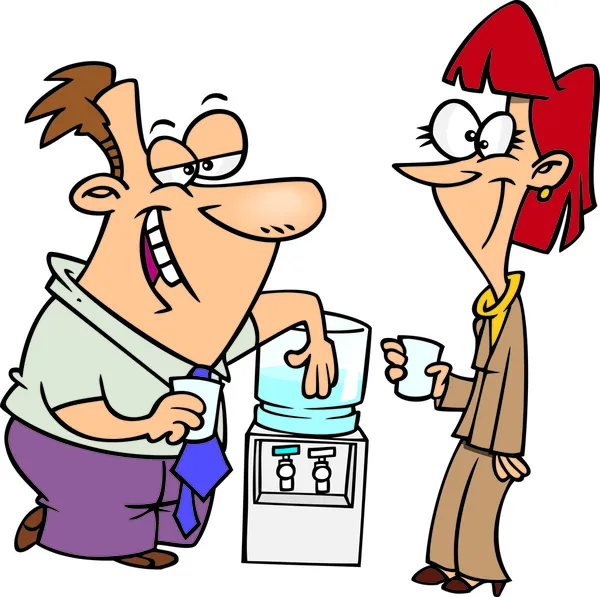Watercooler hablar de dibujos animados — Vector stock ... Watercooler hablar de dibujos animados — Vector stock ...