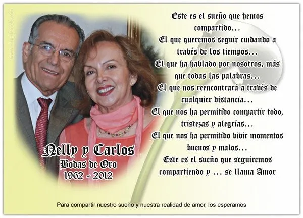 Wedding anniversary invitation card. Tarjeta invitación para Bodas ... Wedding anniversary invitation card. Tarjeta invitación para Bodas ...
