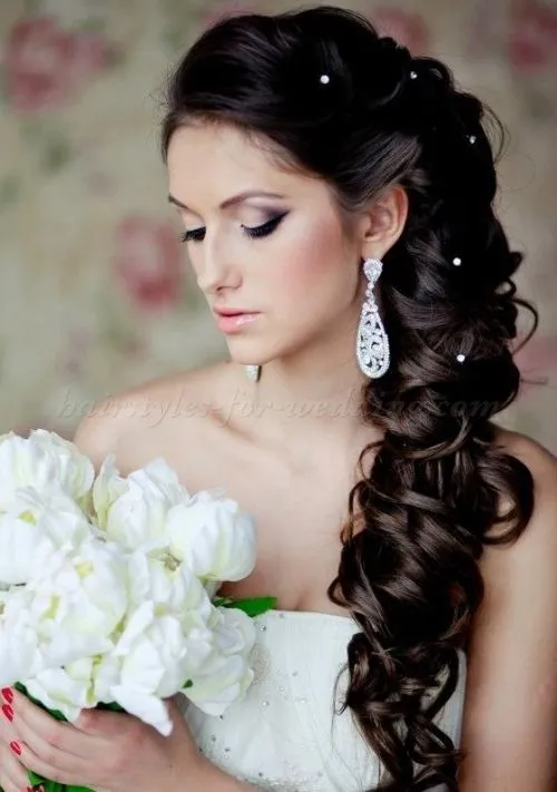 wedding bride tiaras and veil with hair half down brunette | half ... wedding bride tiaras and veil with hair half down brunette | half ...