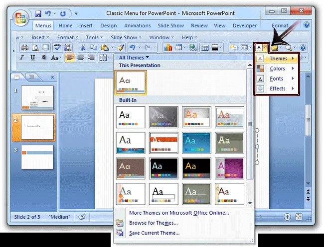 Where is the Themes in Microsoft PowerPoint 2007, 2010, 2013 and 2016 Where is the Themes in Microsoft PowerPoint 2007, 2010, 2013 and 2016