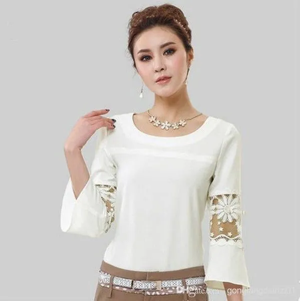 Wholesale 2015 Las Mujeres Modernas Casual Suelto De Gasa Camisa ...