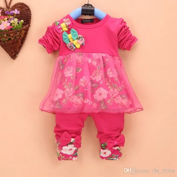 Wholesale Conjunto de 2 piezas de 2014 Otoño Bebé Floral Gasa ... Wholesale Conjunto de 2 piezas de 2014 Otoño Bebé Floral Gasa ...
