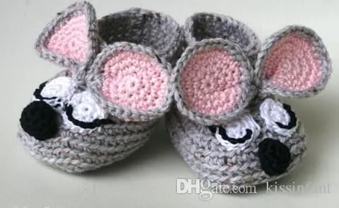 Wholesale Dibujos animados gris de ganchillo de lana, niño zapatos ... Wholesale Dibujos animados gris de ganchillo de lana, niño zapatos ...