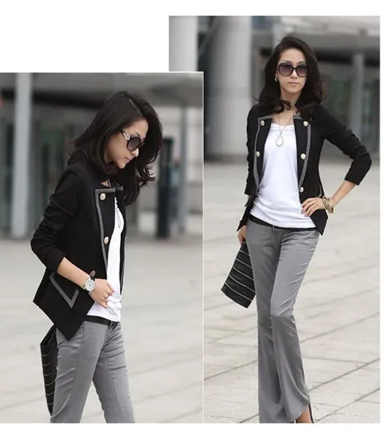 Wholesale Escudo de la Mujer Moda Casual Traje Negro Gris ...