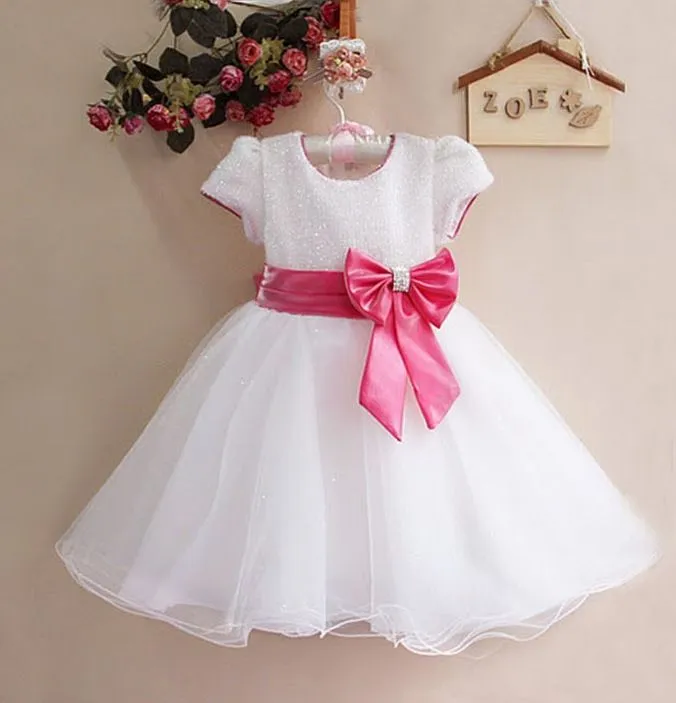 Wholesale Niñas sólidos vendaje blanco vestido rosa rojos vestidos ...