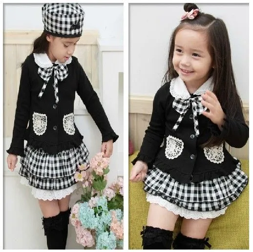 Wholesale Nuevos niños de estilo Vintage College ropa niña 3 pcs ...