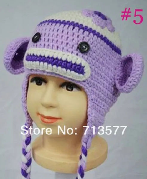 Wholesale Sock Monkey Gorro Con Trenzas Crochet animal hats ... Wholesale Sock Monkey Gorro Con Trenzas Crochet animal hats ...