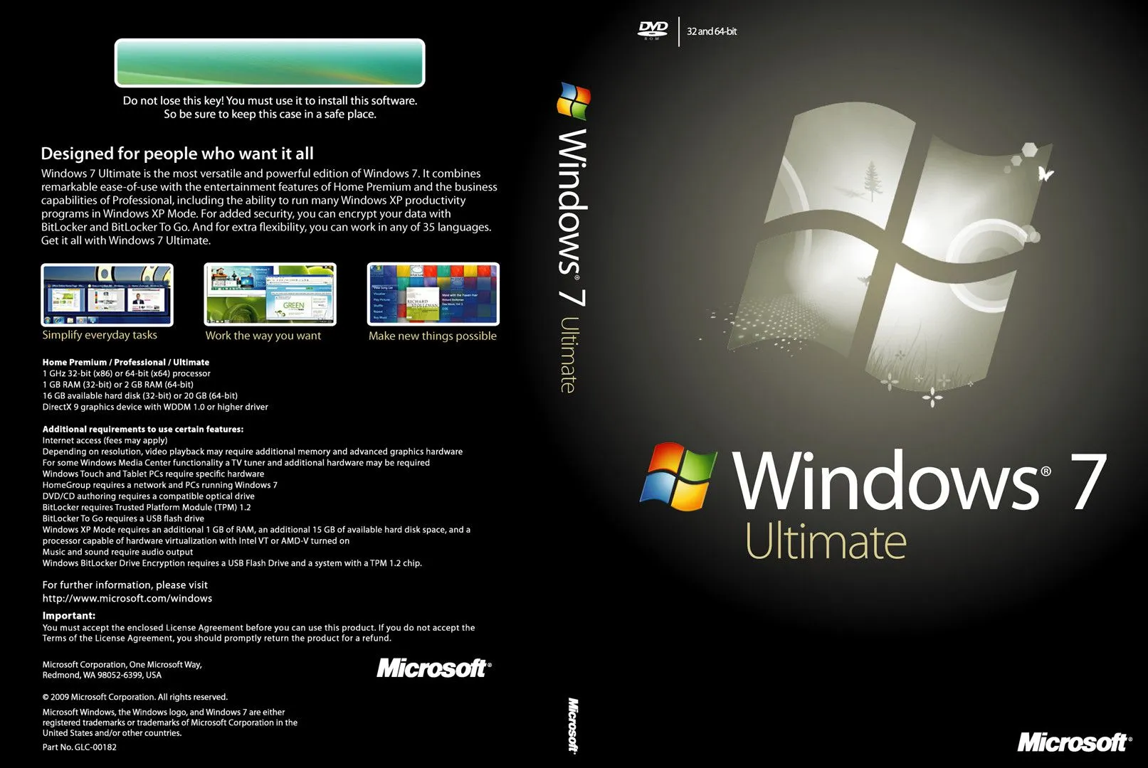 Windows 7 Ultimate [OEM][32/64bit][Lic.Incluida] - Identi