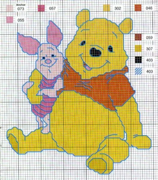 Winnie Pooh en punto cruz - Imagui