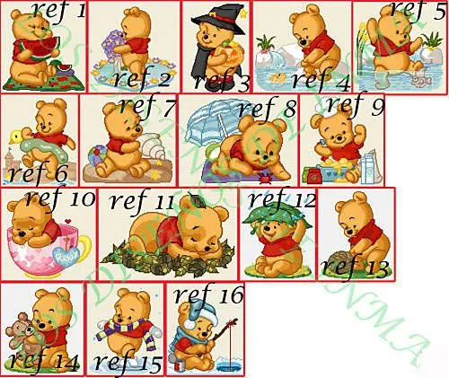 Gráficos de punto de cruz de Winnie The Pooh Gráficos de punto de cruz de Winnie The Pooh