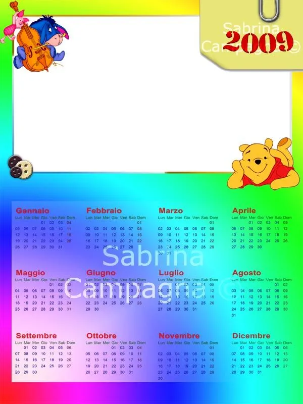Winnie the Pooh Photo Calendar Template 2009 | Flickr - Photo Sharing!