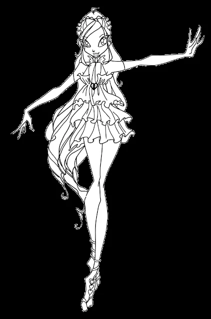 Winx Club Amigas Colorear: Colorea a Bloom Enchantix sin alas Winx Club Amigas Colorear: Colorea a Bloom Enchantix sin alas