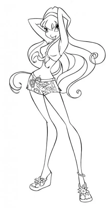 Las Winx para colorear, el hada Stella para imprimir Las Winx para colorear, el hada Stella para imprimir