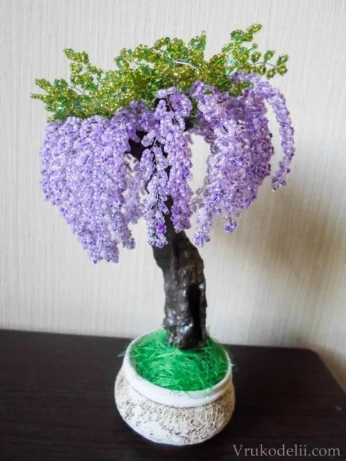 Wisteria Beaded (Russian) | Arboles de Chaquira | Pinterest | Wisteria