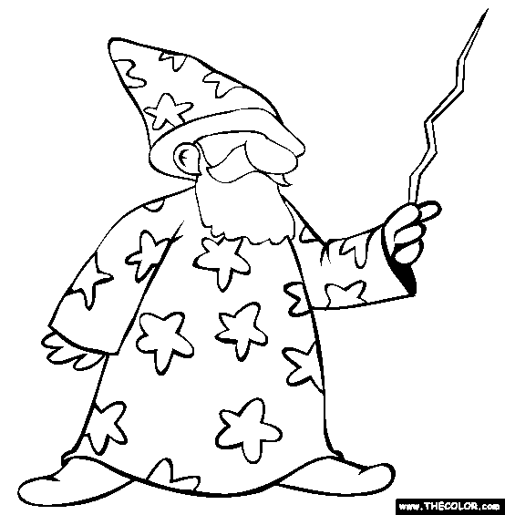 Wizard Coloring Page | Free Wizard Online Coloring | PARA COLORIR ...