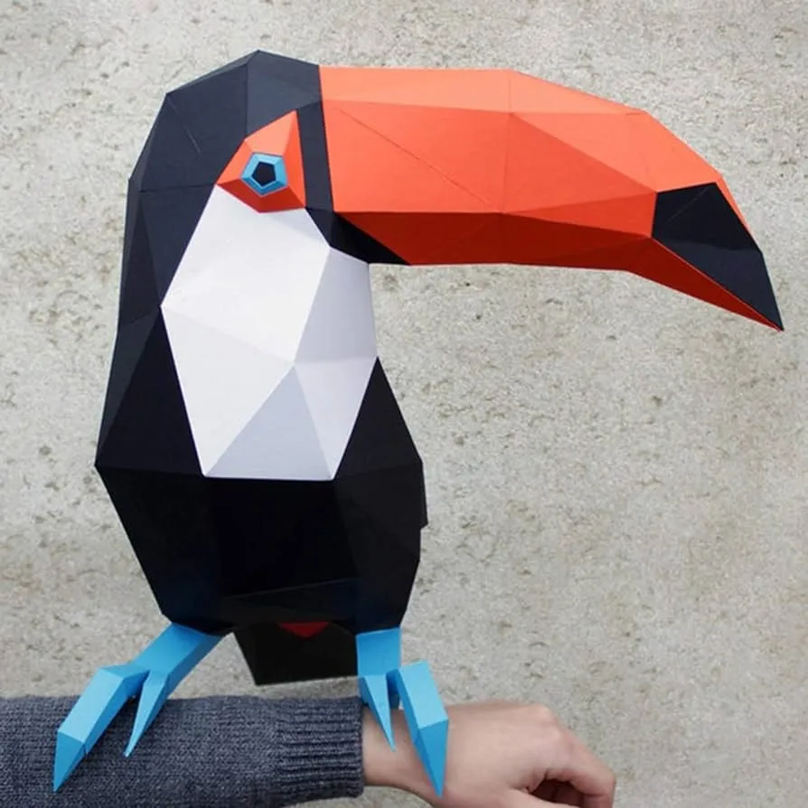 WLL-DP Hecho A Mano DIY 3D Tucán Escultura De Papel Modelo De Papel Animal Precortado Artesanía De Papel Rompecabezas De Origami Juguete De Papel Decoración del Hogar, Adecuado para Adultos Niños : WLL-DP Hecho A Mano DIY 3D Tucán Escultura De Papel Modelo De Papel Animal Precortado Artesanía De Papel Rompecabezas De Origami Juguete De Papel Decoración del Hogar, Adecuado para Adultos Niños :