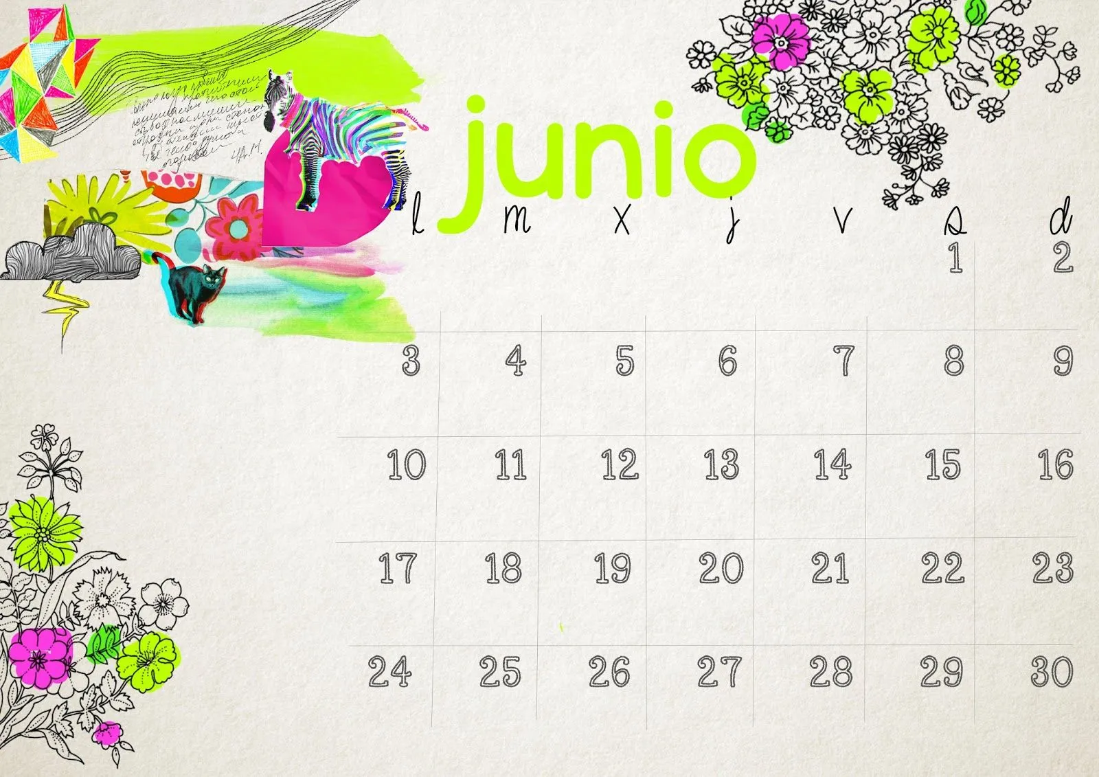 imprimible: calendario de junio | milowcost imprimible: calendario de junio | milowcost
