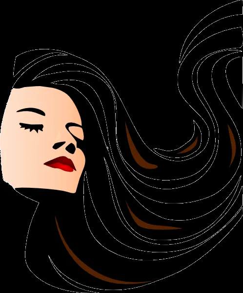 Woman With Shiny Long Hair Clip Art at Clker.com - vector clip art ...