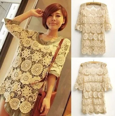 Blusa de flores a crochet - Imagui