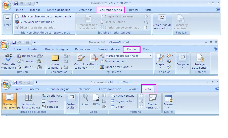Word 2007 “imágenes menú”