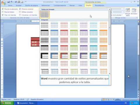 Word 2007 Tablas bordes sombreados - YouTube