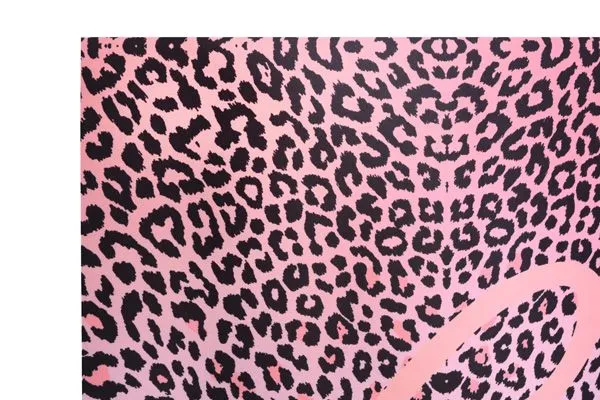 Work-Out Wear : 'Leopard' Pink and Black Animal Print Yoga Mat Work-Out Wear : 'Leopard' Pink and Black Animal Print Yoga Mat