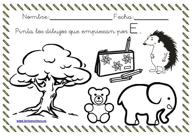 www.lectoescritura.es. Ficha colorear dibujos que empiezan por la ...