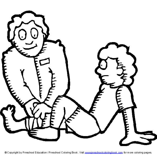 www.preschoolcoloringbook.com / Doctor & Hospital Coloring Page