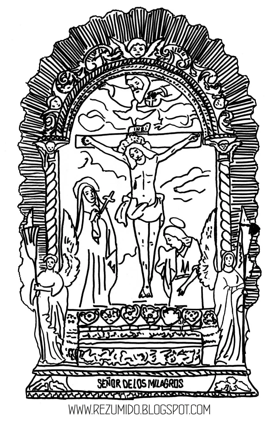 El señor de los milagros para colorear - Imagui El señor de los milagros para colorear - Imagui