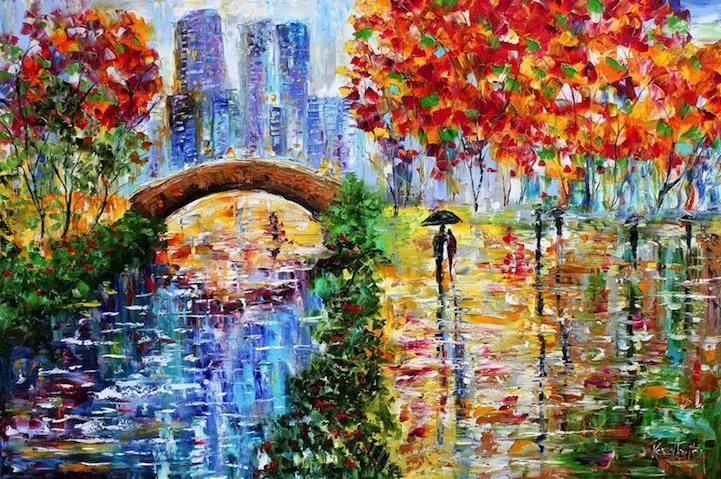 XAROOCH: Pinturas románticas de parejas paseando XAROOCH: Pinturas románticas de parejas paseando