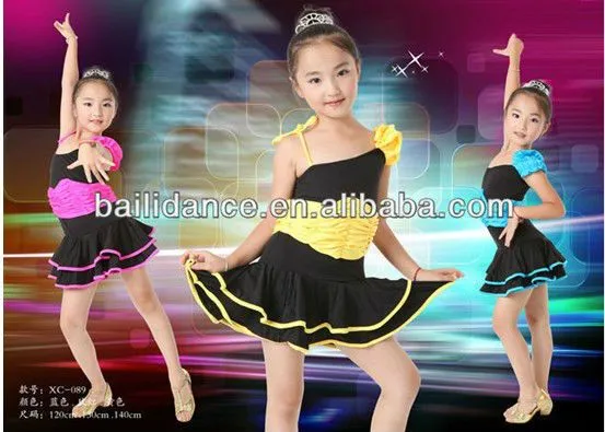 Xc-089 salsa de baile vestidos muchacha de los niños vestido ...