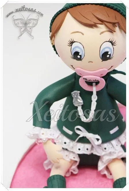 Xeitosas : Fofucha bebé personalizada con chupete y tarta de ... Xeitosas : Fofucha bebé personalizada con chupete y tarta de ...
