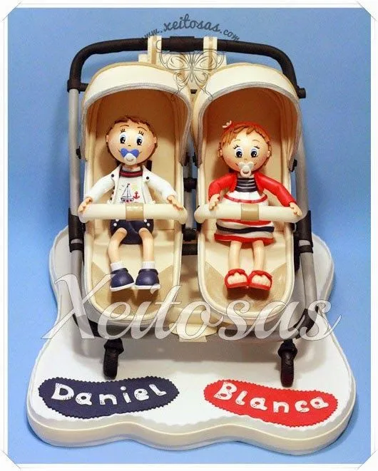 Xeitosas : Fofuchas bebés en carrito gemelar Xeitosas : Fofuchas bebés en carrito gemelar