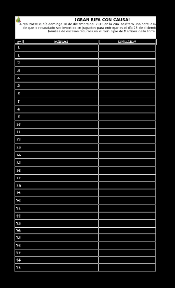 XLS) FORMATO DE RIFA | Paola Hernández - Academia.edu