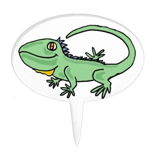 XX dibujo animado divertido de la iguana Figura Para Tarta | Zazzle