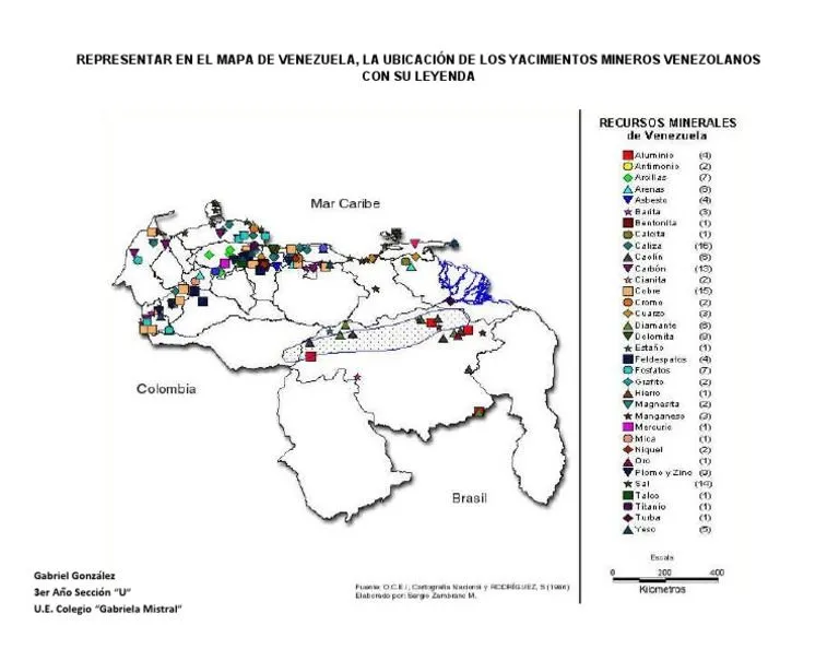 Yacimientos Minerales Mapa de Venezuela | PDF Yacimientos Minerales Mapa de Venezuela | PDF