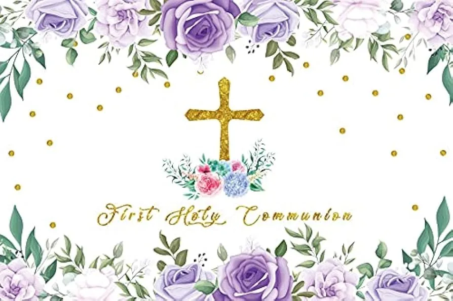 Yeele Telón de fondo para fotografía de primera comunión de 10 x 8 pies, diseño floral, Yeele Telón de fondo para fotografía de primera comunión de 10 x 8 pies, diseño floral,