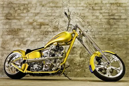 Yellow Custom Chopper - Harley Davidson &amp; Motorcycles Background ...
